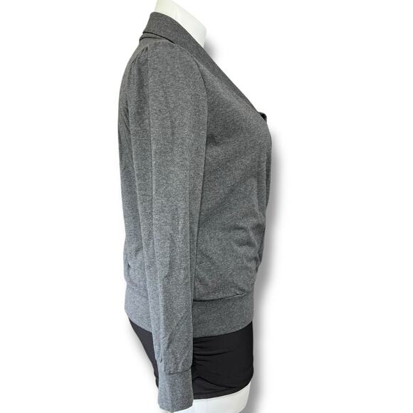 NordicTrack Womens Faux Wrap Athletic Sweatshirt Pullover Stretch Gray Large - Picture 2 of 8